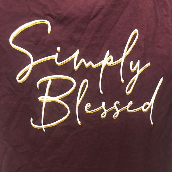 Dark Purple Simply Blessed Short Sleeve Tee - Picture 3 of 6